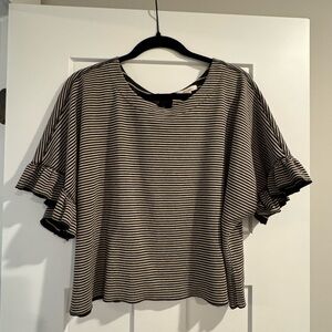 Ella Moss women’s size small black and cream stripe tie-bow back